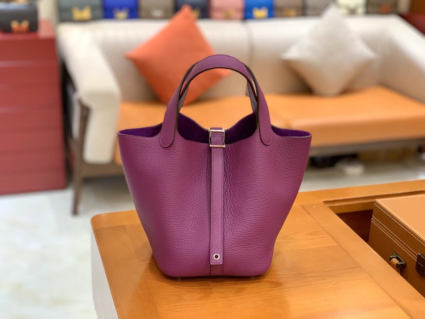 Best Hermes Picotin 18cm TC actiniae purple Silver Hardware Full ...